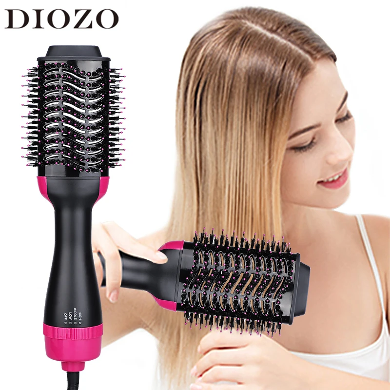 4 In 1 Hair Dryer Brush Multifunction Negative Ion Electric Straightener Curler | Красота и здоровье
