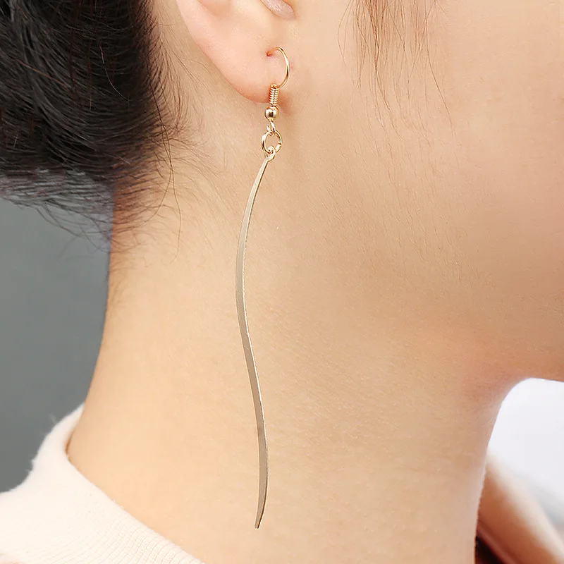 

2019 Fashion Long Drop Earrings for Women Gold Tassel Geometric Korean Simple Dangle Earring Wedding Party Statement Jewelry