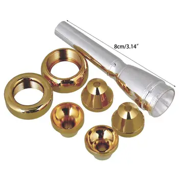 

Silver Trumpet Mouthpiece & 4 Sizes Convertible 2b 2c 3b 3c & 2 Trumpet Heads