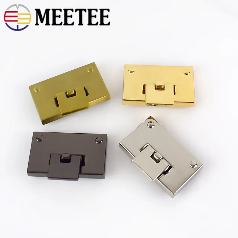 2Pcs Square 50x30mm Handbag Metal Locks Bag Twist Turn Lock For DIY Replacement Purse Snap Clasp Closure Hardware Accessories | Дом и сад
