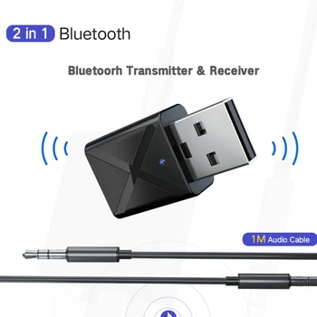 

Mini 2 in1 Bluetooth 5.0 Audio Receiver Transmitter Wireless Adapter 3.5mm AUX Stereo Bluetooth Transmitter For TV PC Car