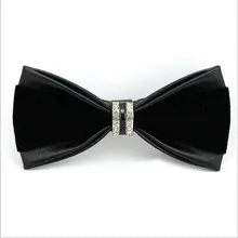 Men's British Style Fashion PU Leather Studded Bow Tie Wedding Party Business Banquet Metal Bow Neck Tie New Arrival Men's British Style Fashion PU Leather Studded Bow Tie Wedding Party Business Banquet Metal Bow Neck Tie New Arrival