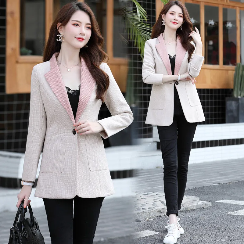 

Korean-style Suit Jacket Women's China Gedi Love 2019 Autumn And Winter Large Size Tops-Style Business Women's Suit Mid-length
