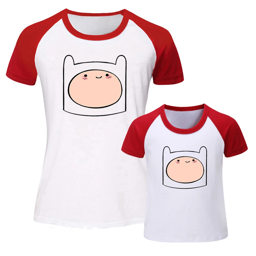 ADVENTURE TIME Dog Beemo; одинаковые комплекты для семьи; футболка для мамы и дочки; футболка с короткими рукавами; топы с принтом для женщин и девочек; подарок - Цвет: JdSCR025D