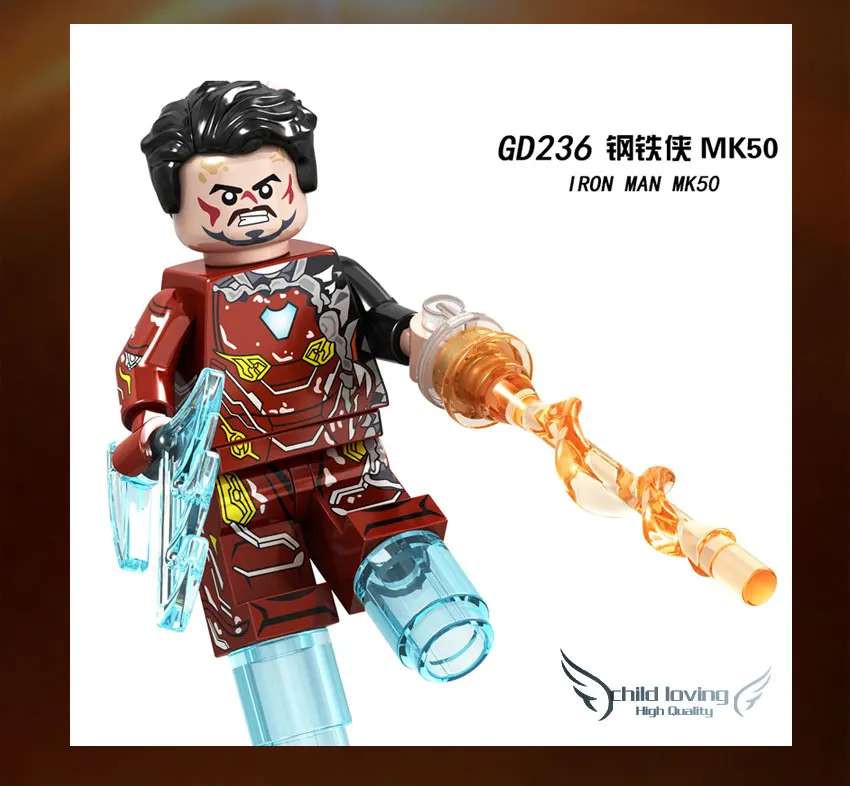 Железный человек Mark 50 MK85 Мстители Endgame Железный человек Tony Stark Mark MK22 MK41 Супер Герои строительные блоки игрушка-подарок для детей GD236