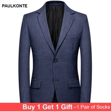 2019 Men'S Slim Blazer Quality Men'S Business Casual Single-Breasted Suit Men'S Simple Fashion Trend Wild Grid Single West 2019 Men'S Slim Blazer Quality Men'S Business Casual Single-Breasted Suit Men'S Simple Fashion Trend Wild Grid Single West