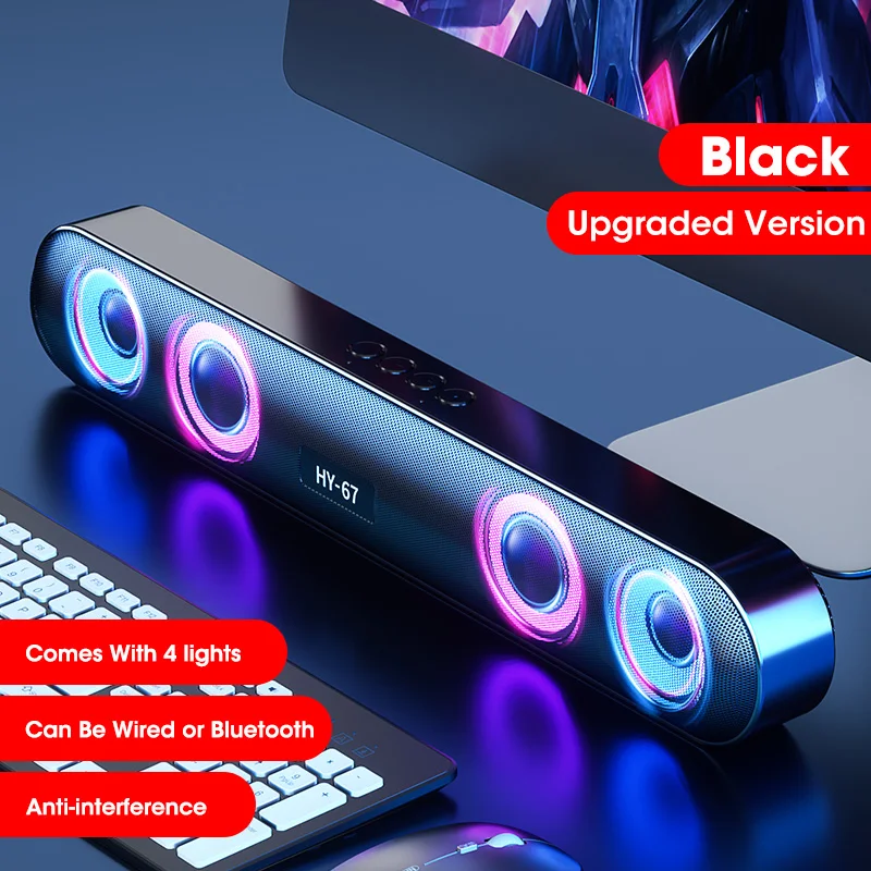 PC Soundbar Wireless 6D Surround Speaker Bluetooth 5.0 Home Wired Computer Stereo Subwoofer Sound Bar PC Laptop Theater TV Aux bluetooth speaker Speakers