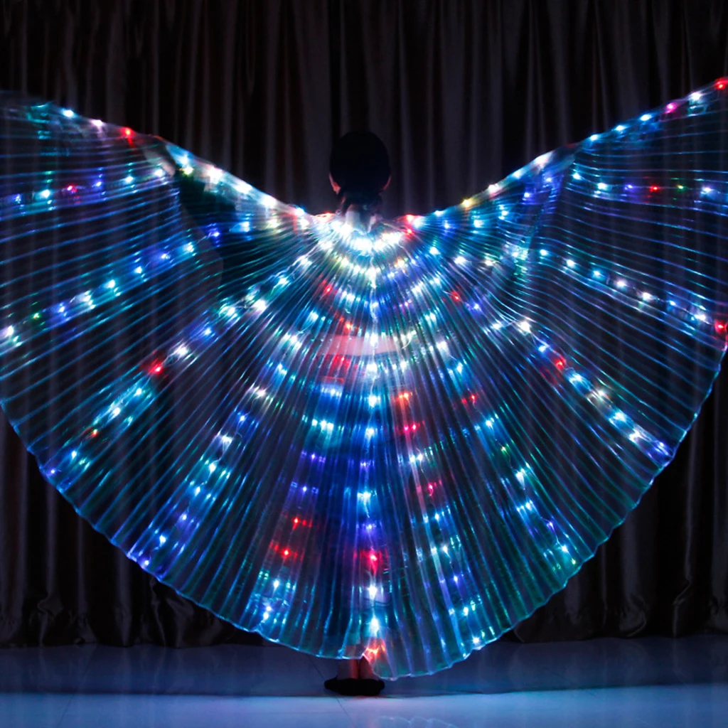 Belly Dance LED Wings, Butterfly Lighted Isis Wings, Halloween Carnival Child Costume Colorful Angel Wings