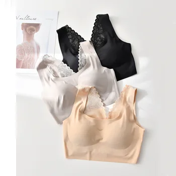 

Peace of Mind Free Lace Underwear Women's Non-Steel Ring Bra Thin Seemless Sleep Vest Style Bra