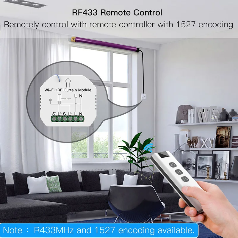 DIY RF433 WiFi умный занавес переключатель модуль Tuya голосовое Беспроводное
