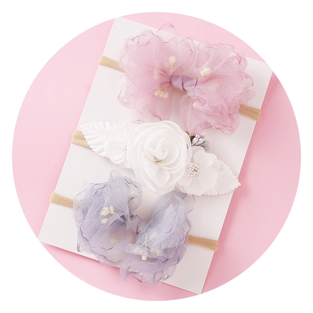 3 шт./компл. милые модные Комбинированные цветочные нейлоновые аксессуары для