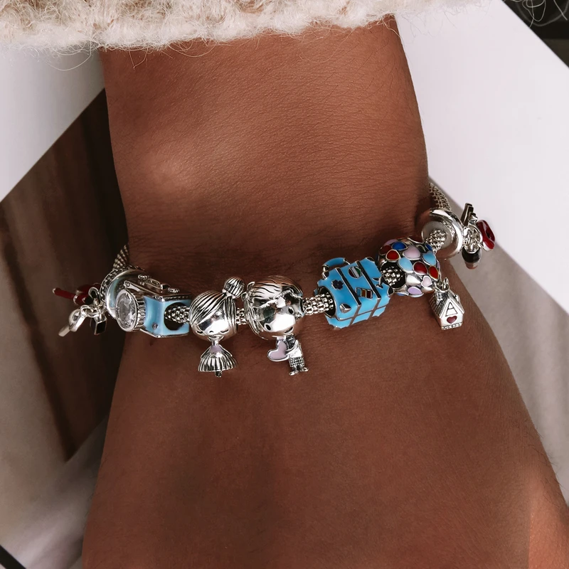 WOSTU 925 Sterling Silver Women Boy Girls Pet Camera Bee Charm Coffee Ladybug Beads Fit DIY Original Bracelet Pendants Jewelry 5