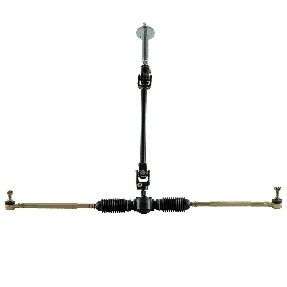 320MM Steering Gear Wheel Tie Rod Rack Pinion U Joint Tie Rod Adjustable Shaft Assembly Kit GO KART ATV UTV Buggy (2)