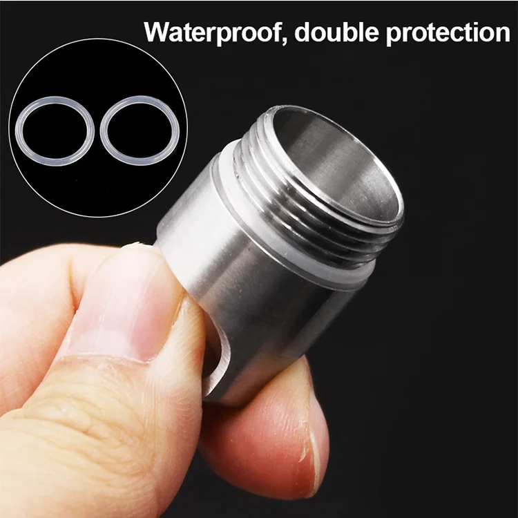 Wasserdichter Mini-Dichtungstopf aus Edelstahl 304, tragbarer Behälter, versiegelte Dosen, Aufbewahrungsflaschen, Schlüsselanhänger – Detail 8