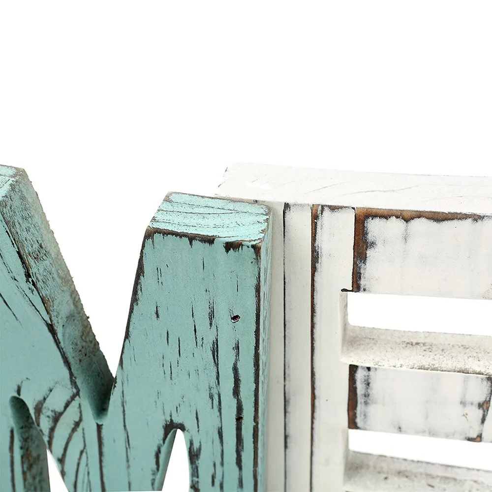 Деревенский многоцветный Деревянный домашний декоративный знак с буквами