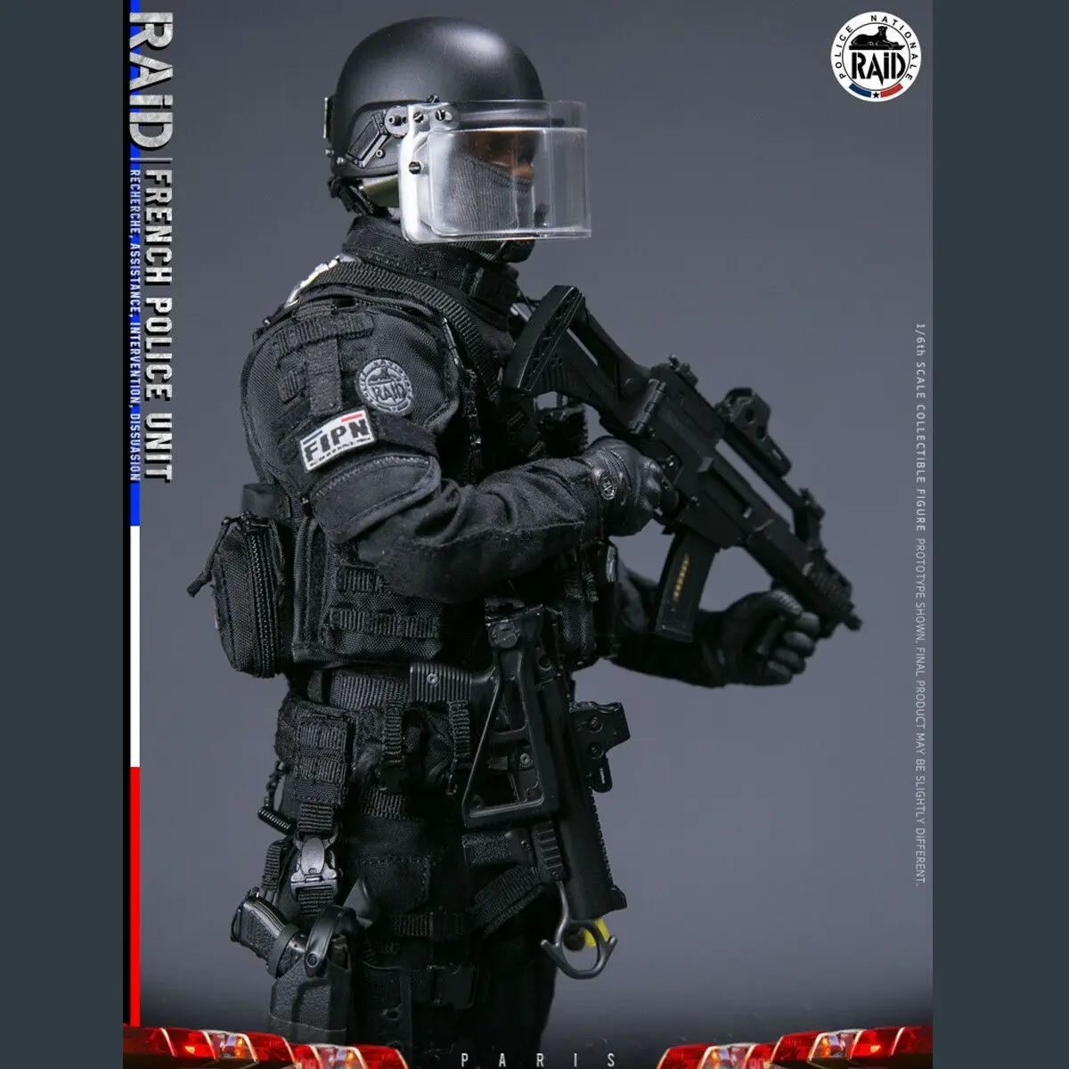 Damtoys Action Figures French Police Unit RAID Knee Pads 1/6 Scale 