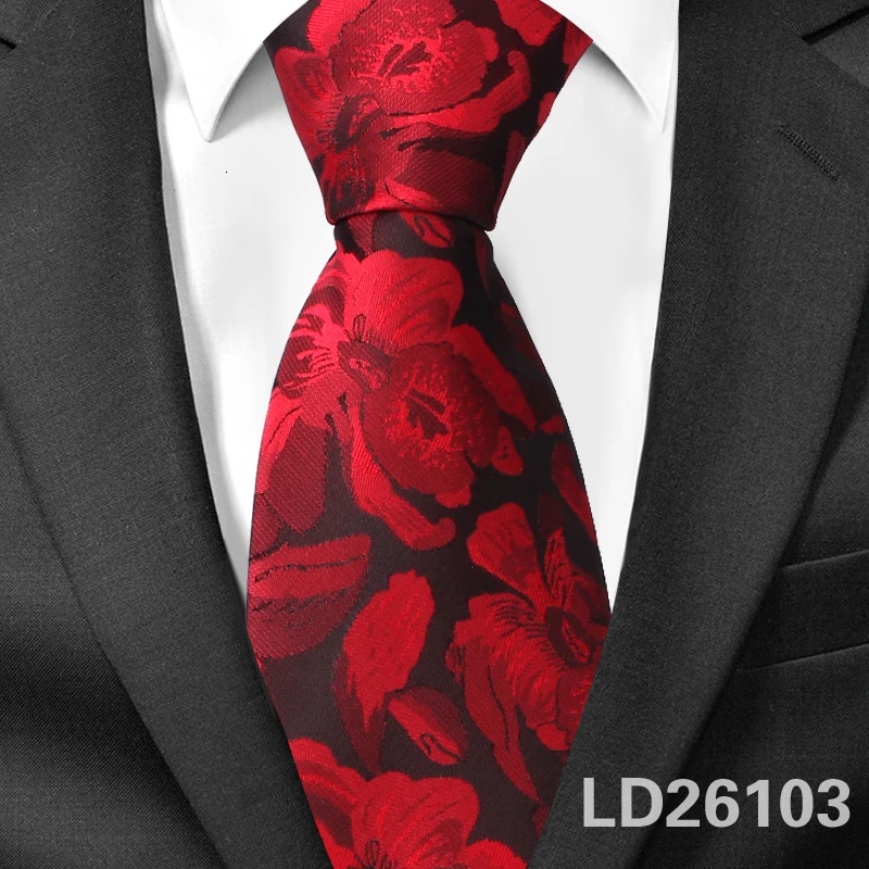 Новые шелковые галстуки для мужчин жаккардовые Классические Цветочные Галстуки для костюмов мужской деловой шейный галстук галстуки 8 см Ширина Галстуки для жениха