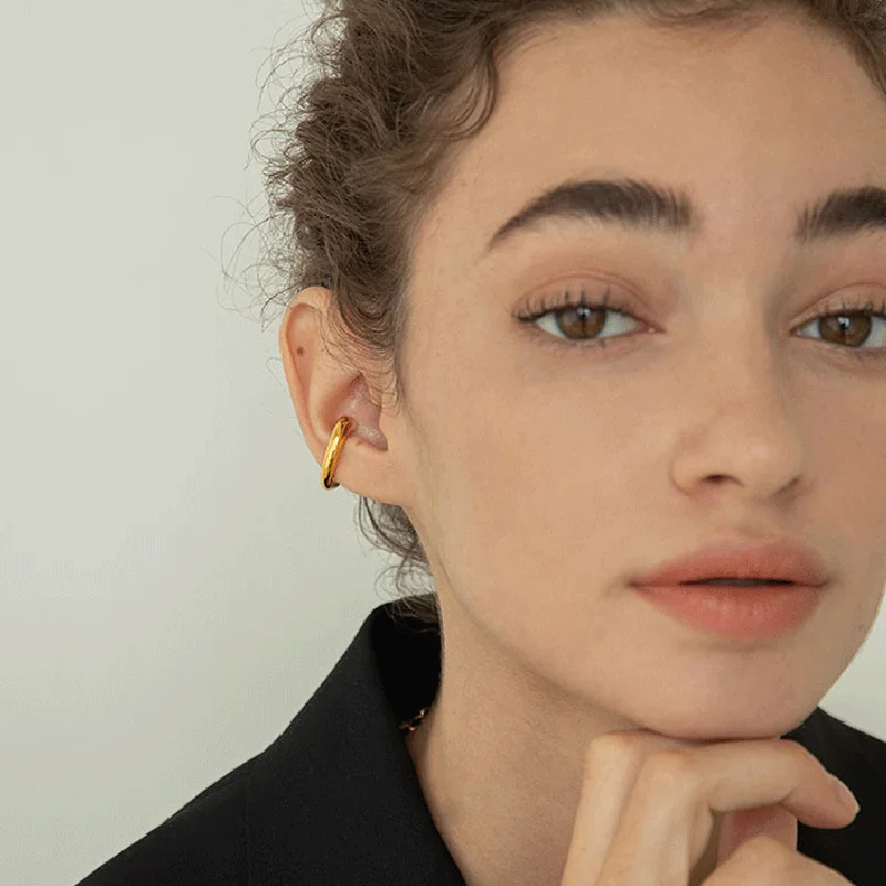 Peri'sBox 2 Designs Twisted Rope Clip Earrings without Piercing U Shape Geometric Earrings Clips Crossed Minimalist Ear Cuff Hot
