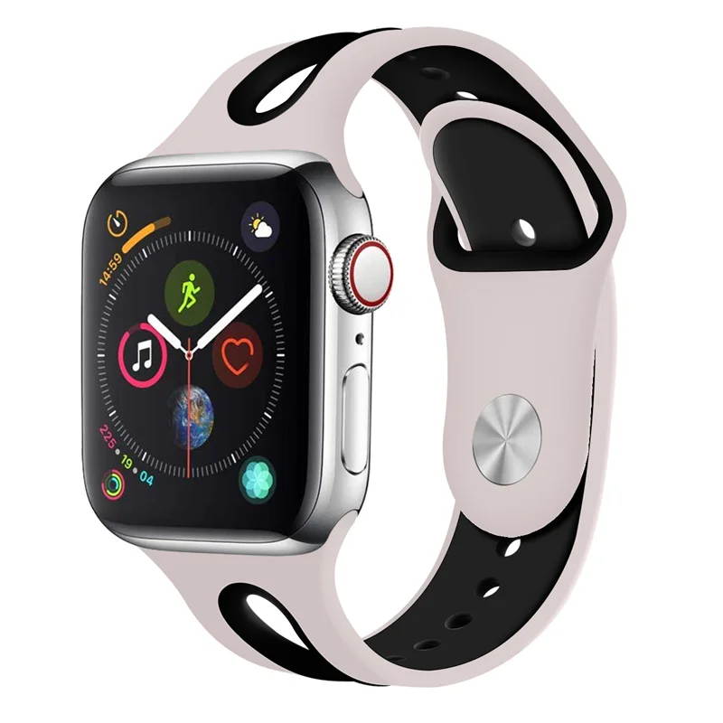 Силиконовый ремешок для наручных часов Apple Watch, ремешок 42 мм, 38 мм, Версия 44 мм 40 мм ремень резиновый наручных часов Iwatch, ленты для наручных часов Apple Watch браслет Series4/3/2/1 81003 - Цвет ремешка: 24