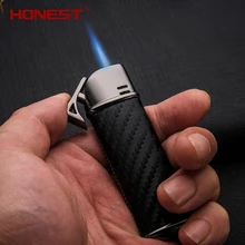 New Dermis Windproof Gas Lighter Butane Metal Straight Torch Lighter Creative Petrol Lighter Gadgets For Men Cigarette Lighter