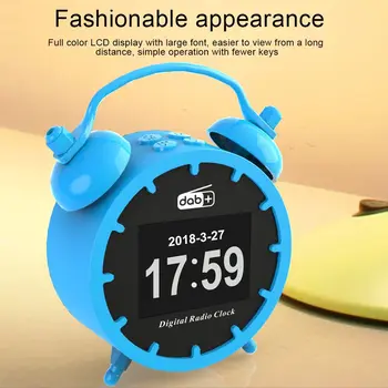 

DAB/DAB+ Alarm Clock Radio Bluetooth Music Player Blue with 2in Color LCD Display dual alarm setting DAB/FM one-key Radio