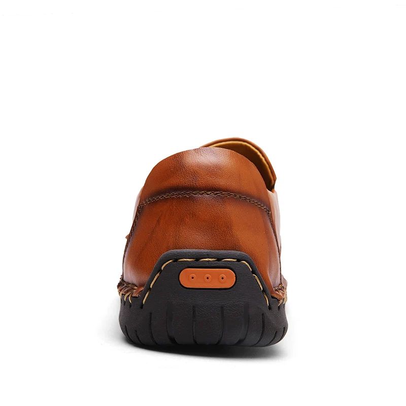 UEXIA Footwear Handmade Big Size 38-48 Men Casual Shoes Loafers Spring and Autumn Mens Moccasins Shoes Leather Men's Flats Shoe