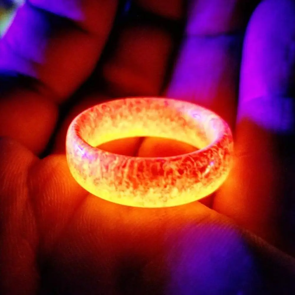 Женские кольца креативное полимерное термохромное светящееся кольцо Мода Джокер крутое кольцо для ночного клуба кольцо для бара Размер США 6-10