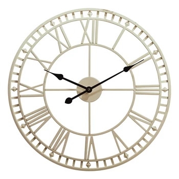 

Lron Art Garden Wall Clock Weatherproof with Roman Numerals Diameter 40Cm