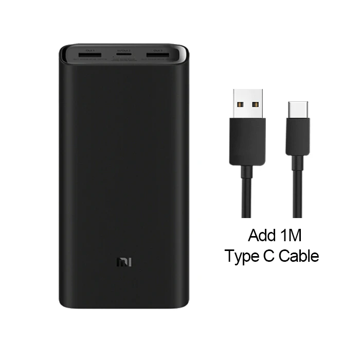 Xiaomi power Bank 3 20000 мАч PLM07ZM QC3.0 Двусторонняя Быстрая зарядка 45 Вт power bank для iPhone X XS XR samsung huawei - Цвет: 3 Add Type C