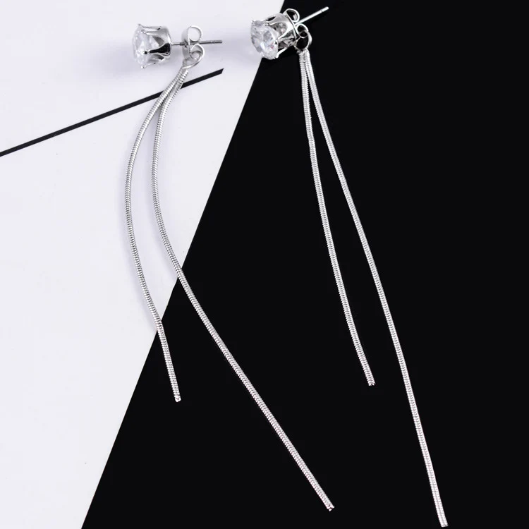 Модный позолоченный посеребренный висячий Кристалл кисточкой длинные висячие серьги-капельки с кристаллом Bijoux - Окраска металла: 2