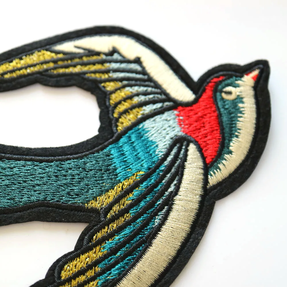 Vogel Patches Geborduurde Patches Retro Zwaluwen Vogels Opstrijkbare Patches Diy Naaien Sticker voor Kleding 1
