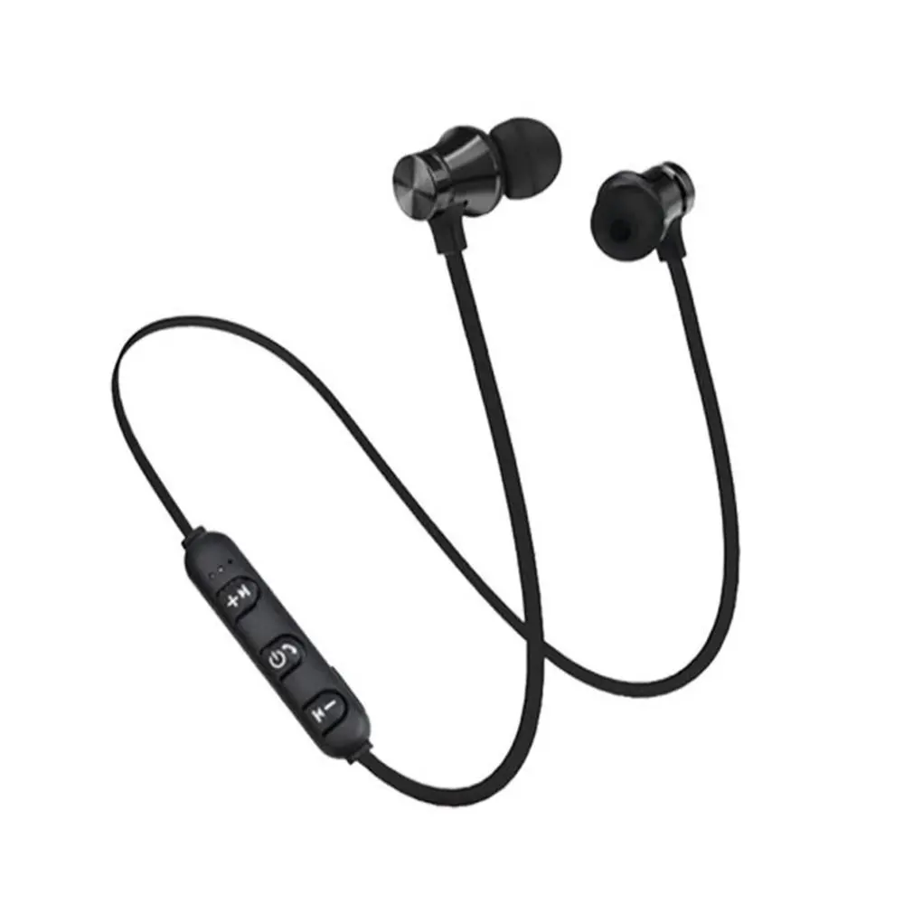 Черный Наушники XT11 Спортивные Беспроводные наушники Магнитные Смарт стерео наушники водонепроницаемые наушники для всех смартфонов - Цвет: Черный