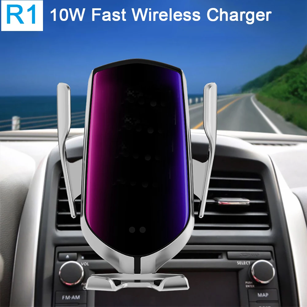 R1-Automatic-Clamping-10W-Car-Wireless-Charger-For-iPhone-Xs-Huawei-LG-Infrared-Induction-Qi-Wireless