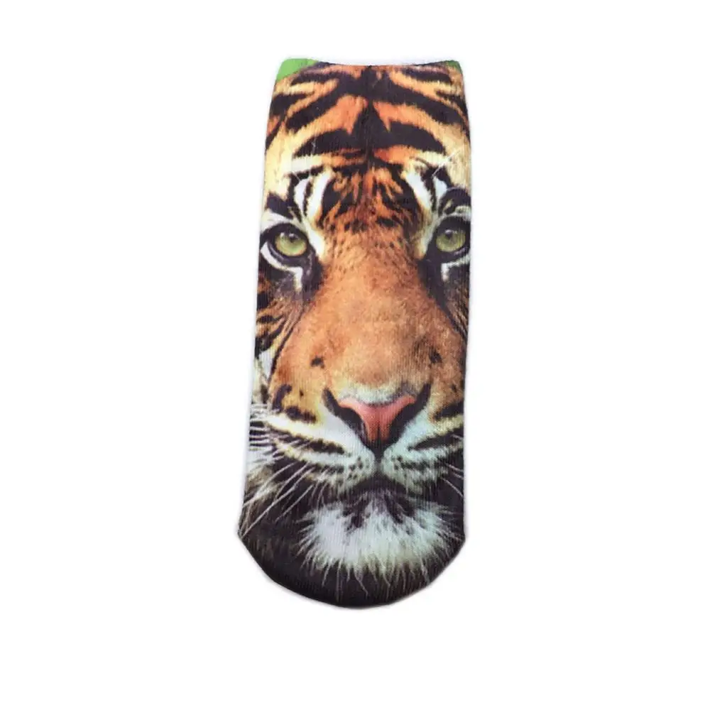 tiger 1 Pair Hallowee Kawaii Socks New Short Boat Sock Happy Pair Socks Funny Skeleton Meat Cartoon Men Women Colorful Ankle Socks - Color: tiger