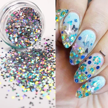 

Corlorful Nail Sequins Nails Flakies Paillette in Box Nail Glitter Powder Chrome Mixed Size 3D Nail Art Decoration