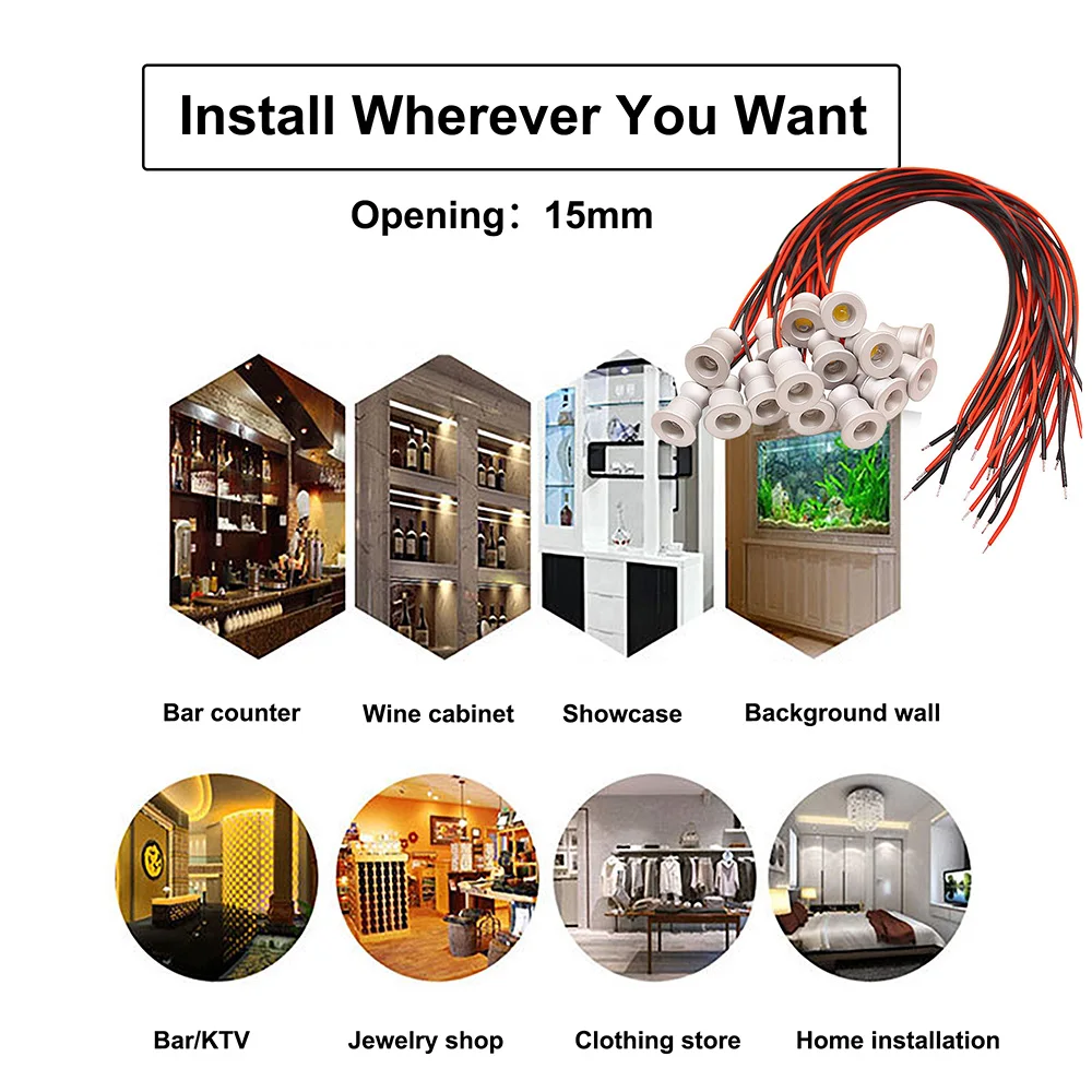 Mini 1W Downlight DC12V IP65 Embedded Interior Decoration Lamp Cabinet Bar Lighting Modern Minimalist Light Luxury LED Spotlight kitchen spotlights led