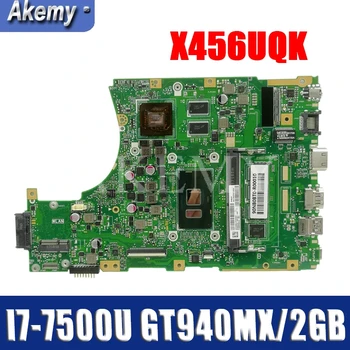 شراءX456UQK محمول اللوحة الأم ل For Asus X456UVK X456UV X456UQ X456U اللوحة الأصلية DDR4 4GB-RAM I7-7500U GT940M