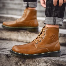 Ботинки martin из натуральной кожи; мужские трендовые уличные спортивные кроссовки; Мужская прогулочная обувь; Мужская обувь; ботильоны в байкерском стиле