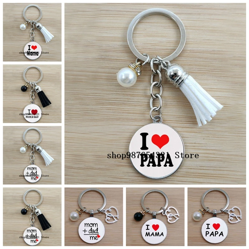 Новый брелок с надписью I Love Mom and Dad для мужчин и женщин | Украшения аксессуары