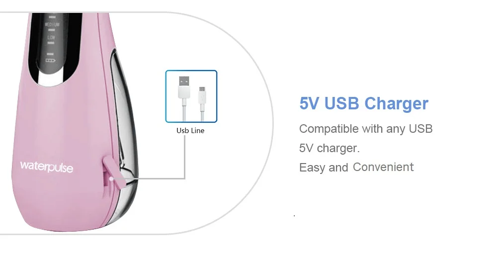 Водонепроницаемый Импульсный V500 Портативный USB заряжаемый ороситель для полости рта беспроводной воды Flosser 4tip путешествия массаж чистый Стоматологический Ирригатор нить