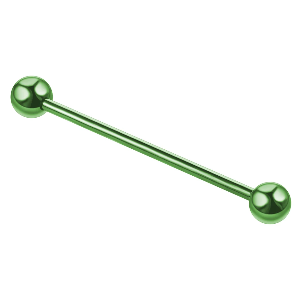 Piercing Jewelry Surgical Steel Ear Cartilage Piercing Anodizing Industrial Barbell Earring Tongue Barbell 5pcs/Lot
