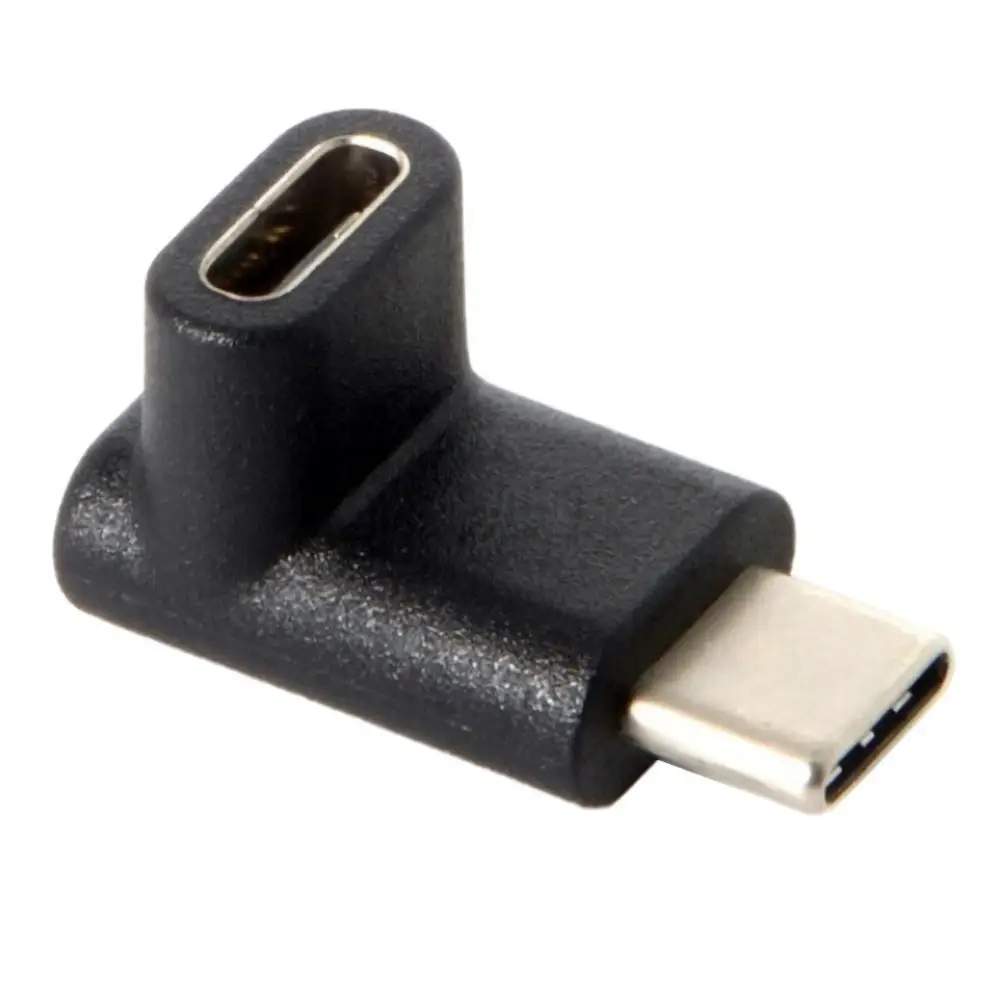 Черный Адаптер типа C, адаптер USB C для мужчин и женщин вверх и вниз угловой USB-C адаптер USB 3,1 разъем type-C - Цвет: Черный