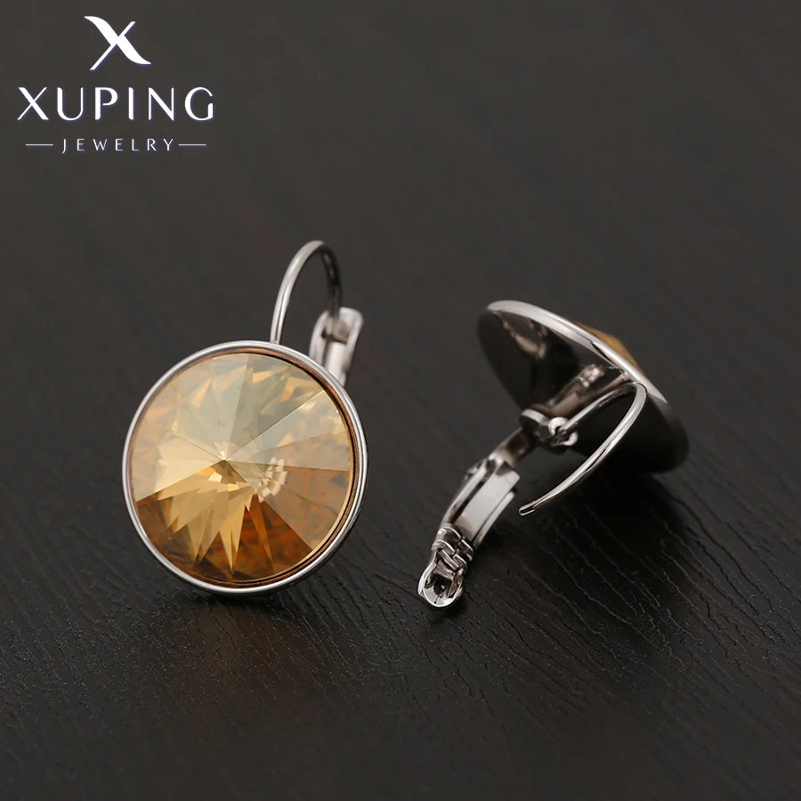 Xuping Schmuck Charm Hohe Qualität Runde 14mm Stein Mode Elegante Trendy Stil Kristall Ohrring für Frauen Party Geschenk – Detail 33