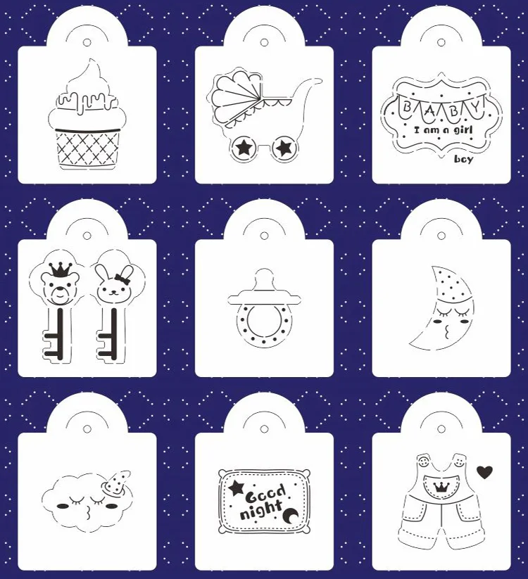 PartyFUN Baby Kid Cookie Cutter and Drawing Stencils Set- 46 Piece- Fondant Biscuit Stamp Cutters Mold- Stainless Steel