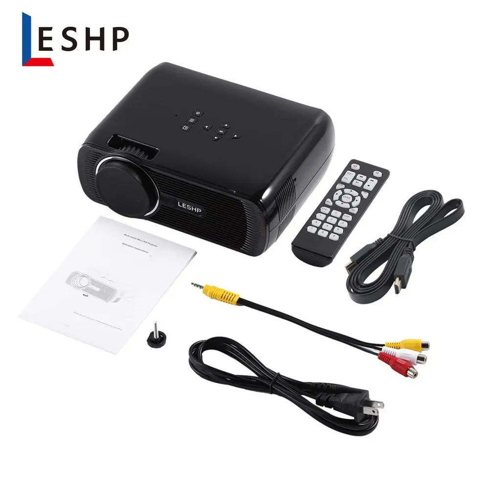 White & Black LED Projector Wifi 1200 Lumens 800*480 Resolution Home Cinema BL-80 Support PC Laptop