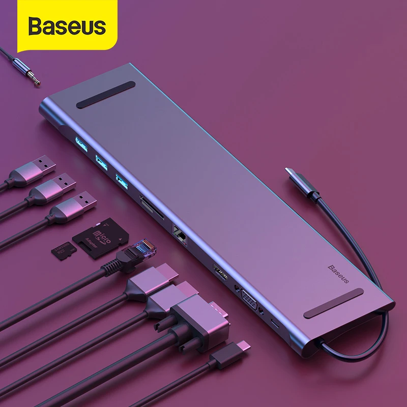 USB Type C концентратор к 3 0 HDMI RJ45 HUB для MacBook Pro Аксессуары разветвитель мульти 11