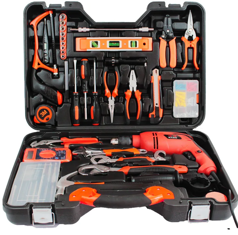 

All-around-Impact Drill Hand Electric Drill Set Hardware Tools Combination Set Woodworking Electrician Manual Tool Box