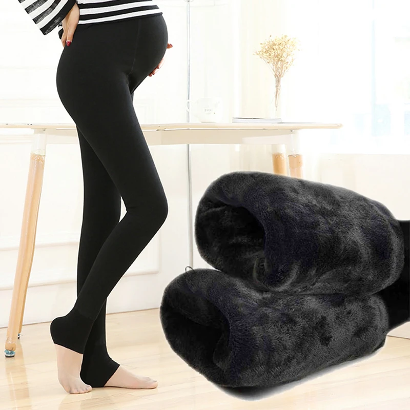 Maternity Winter Cashmere Leggings Pants For Pregnant Women Mommy Warm Clothes Thickening Pregnancy Trousers Clothing Plus Size