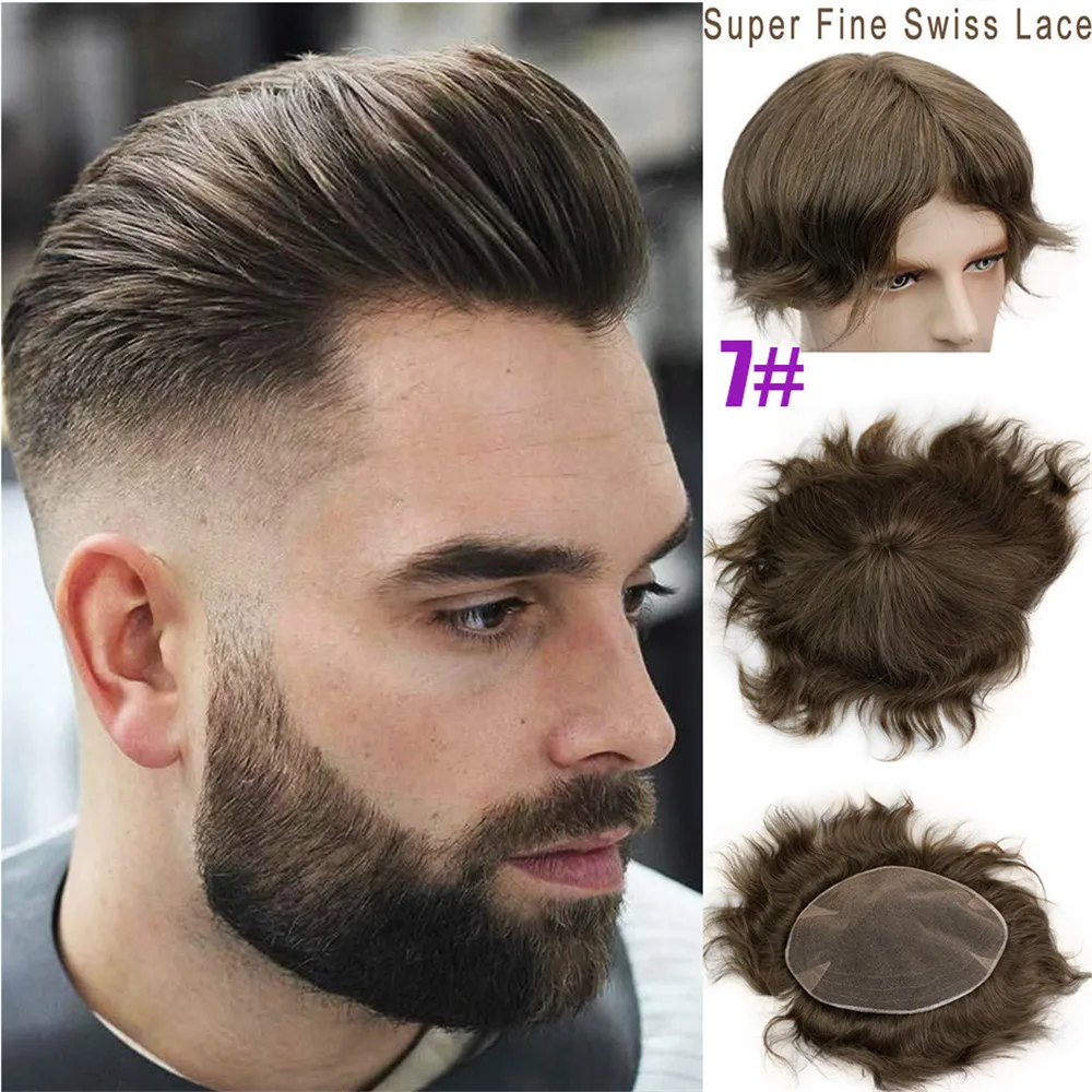 Toupee For Men Hair Swiss Full Lace Toupee European Real Human Hair ...