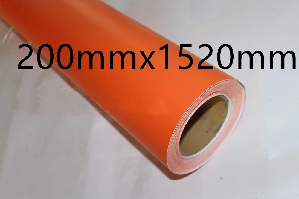 200mmx1520mm Матовая оранжевая виниловая пленка, самоклеющаяся Автомобильная Стилизация, мембранная наклейка, наклейка, покрытие, аксессуар - Название цвета: 200mmx1520mm